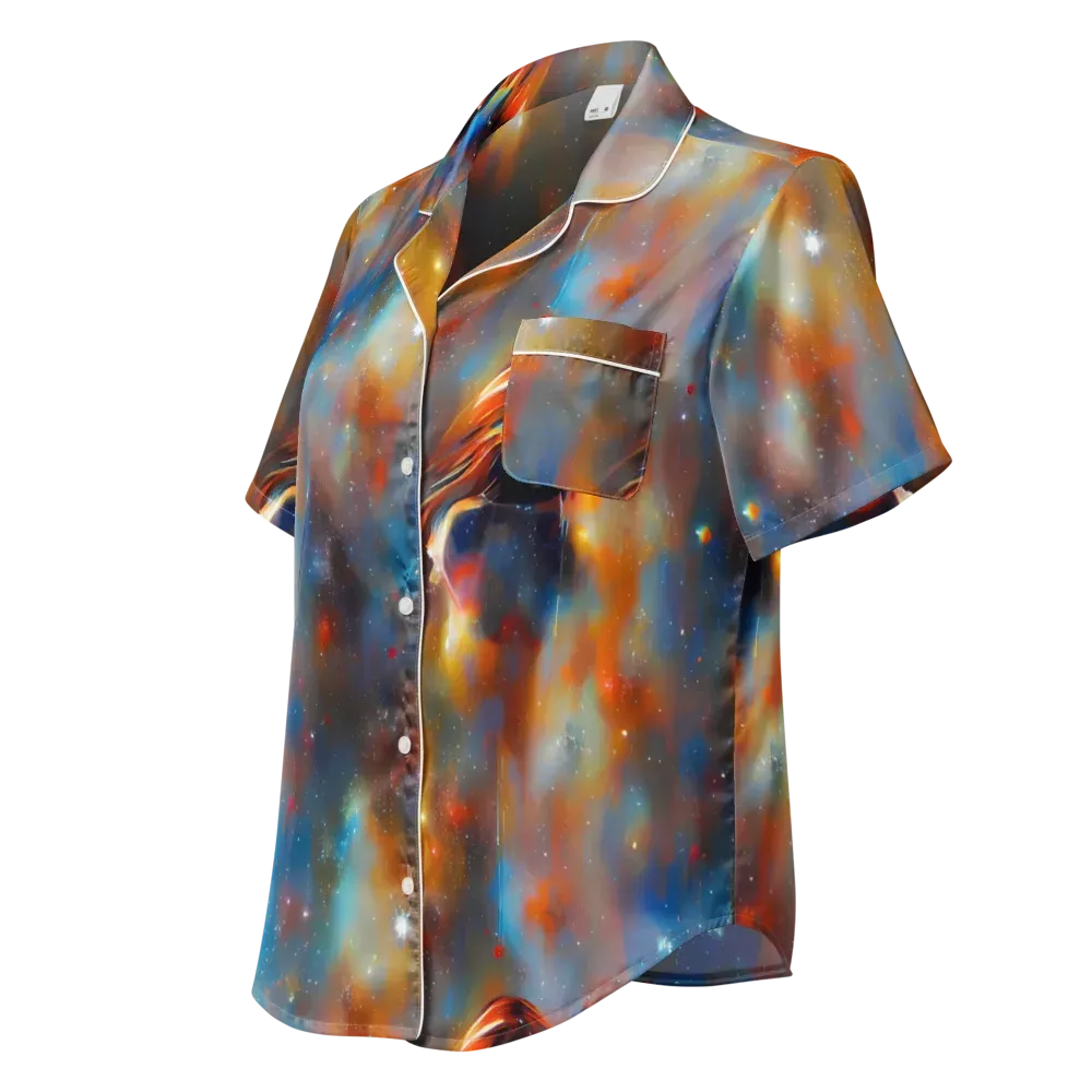 Asterglow Veil on Women's Short Sleeve Pajama Top — Left Front