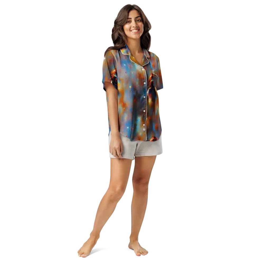 Asterglow Veil on Women's Short Sleeve Pajama Top — Front