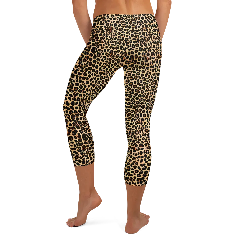 Cheetah Mosaic on Capri Leggings — Back