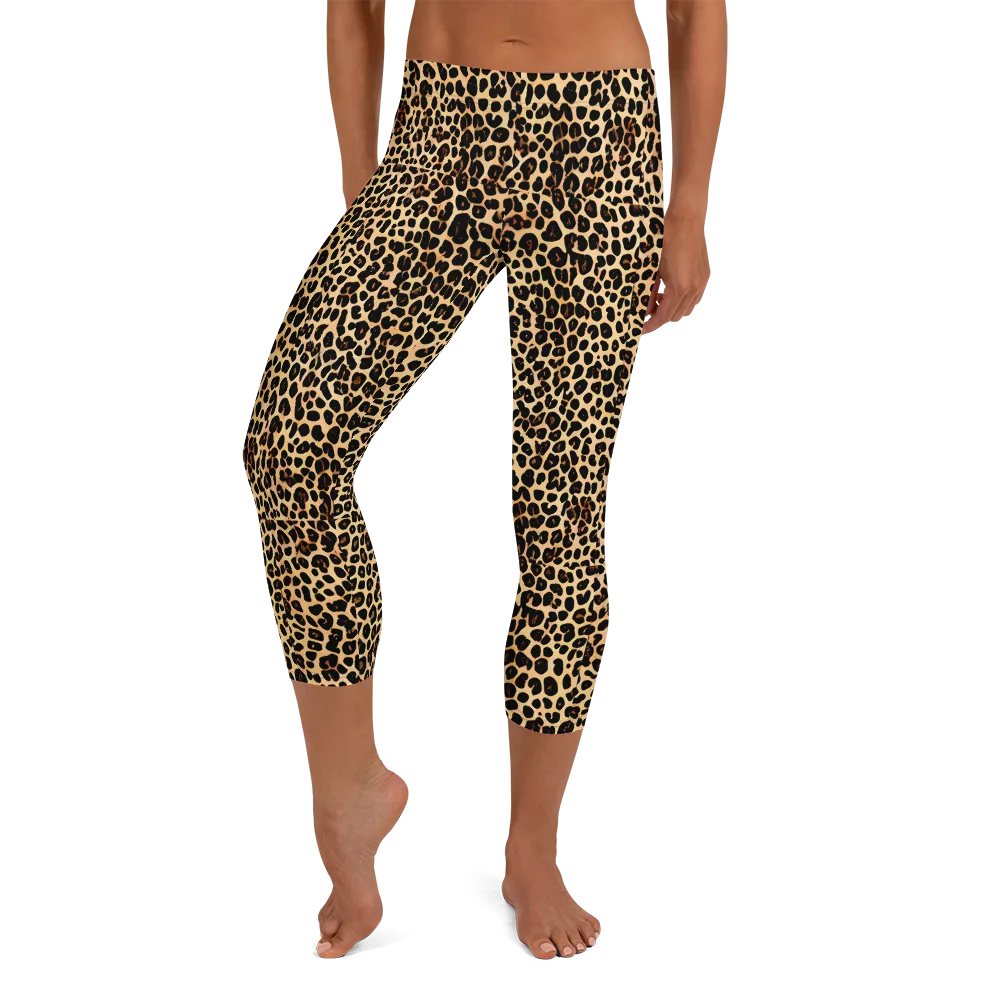 Cheetah Mosaic on Capri Leggings — Front