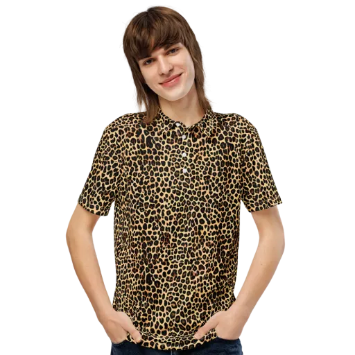 Cheetah Mosaic on a Men's Slim Fit Polo Shirt
