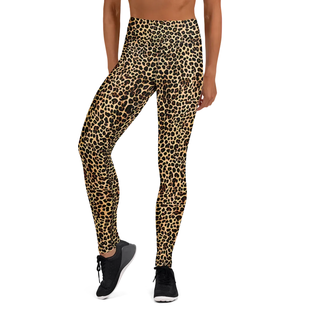 Cheetah Mosaic on Yoga Leggings — Front