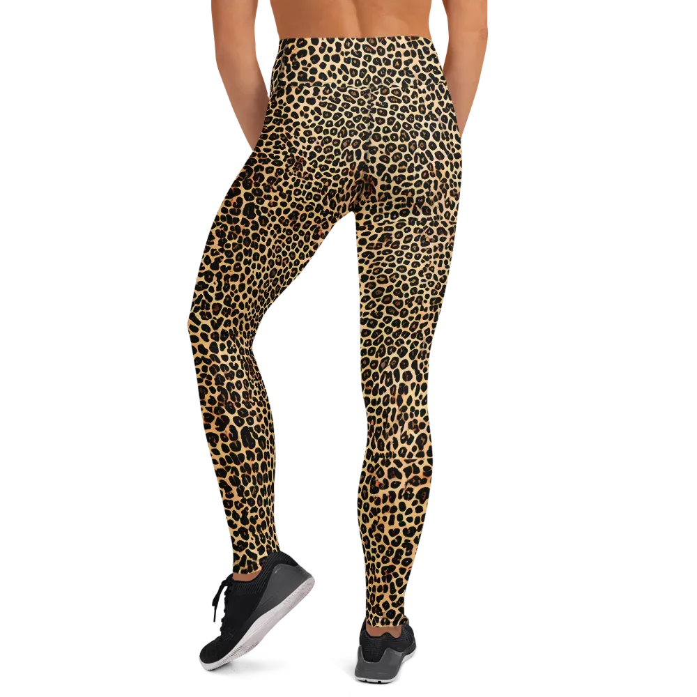 Cheetah Mosaic on Yoga Leggings — Back