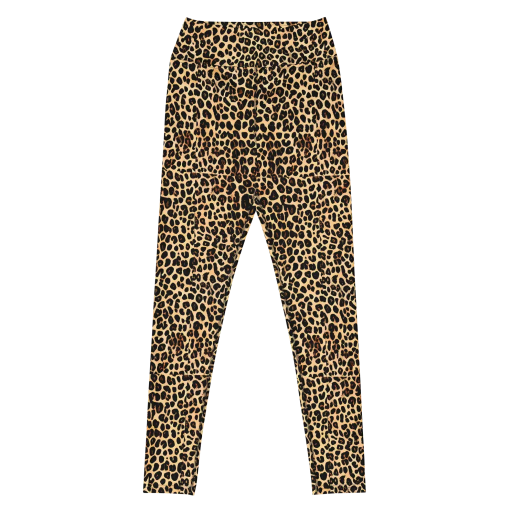 Cheetah Mosaic on Yoga Leggings — Front
