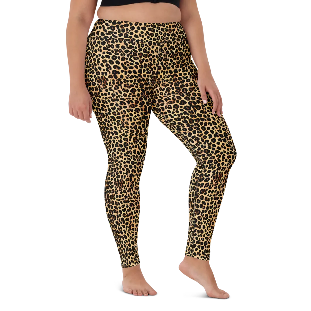 Cheetah Mosaic on Yoga Leggings — Front