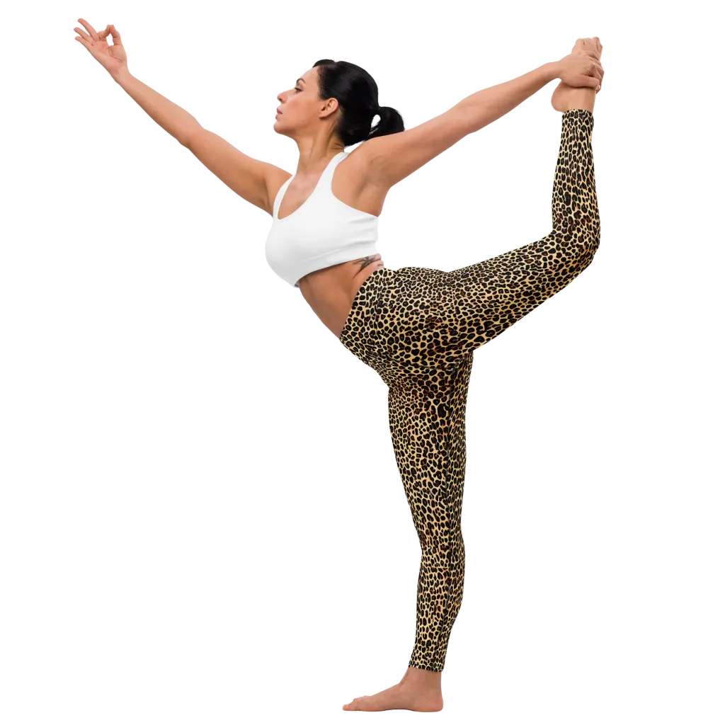 Cheetah Mosaic on Yoga Leggings — Left
