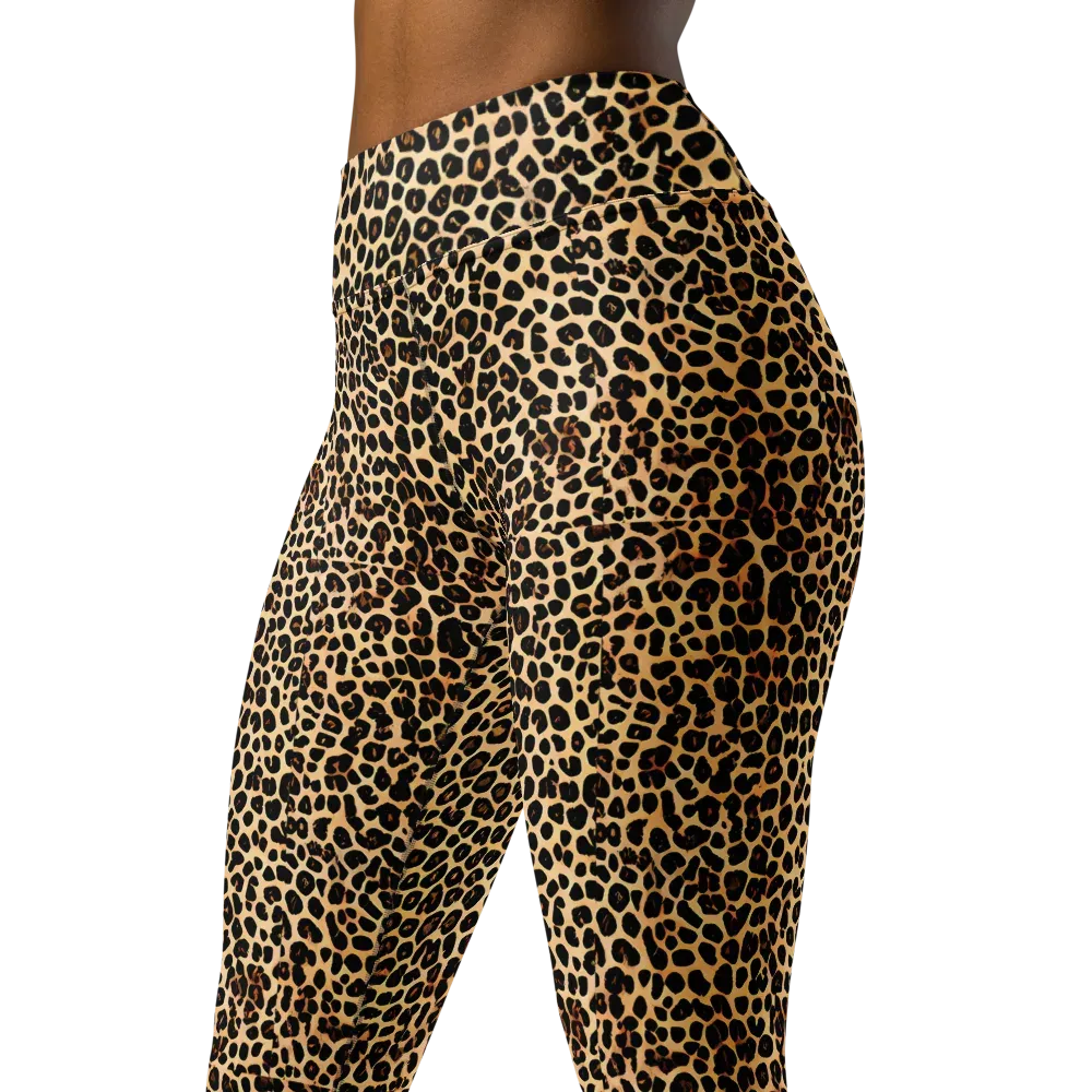 Cheetah Mosaic on Yoga Leggings — Left Front