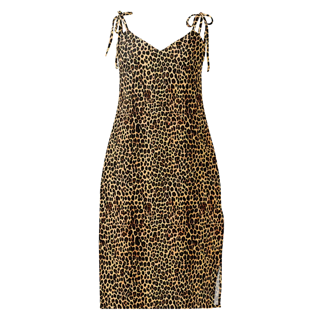 Cheetah Mosaic on Slip Dress — Front