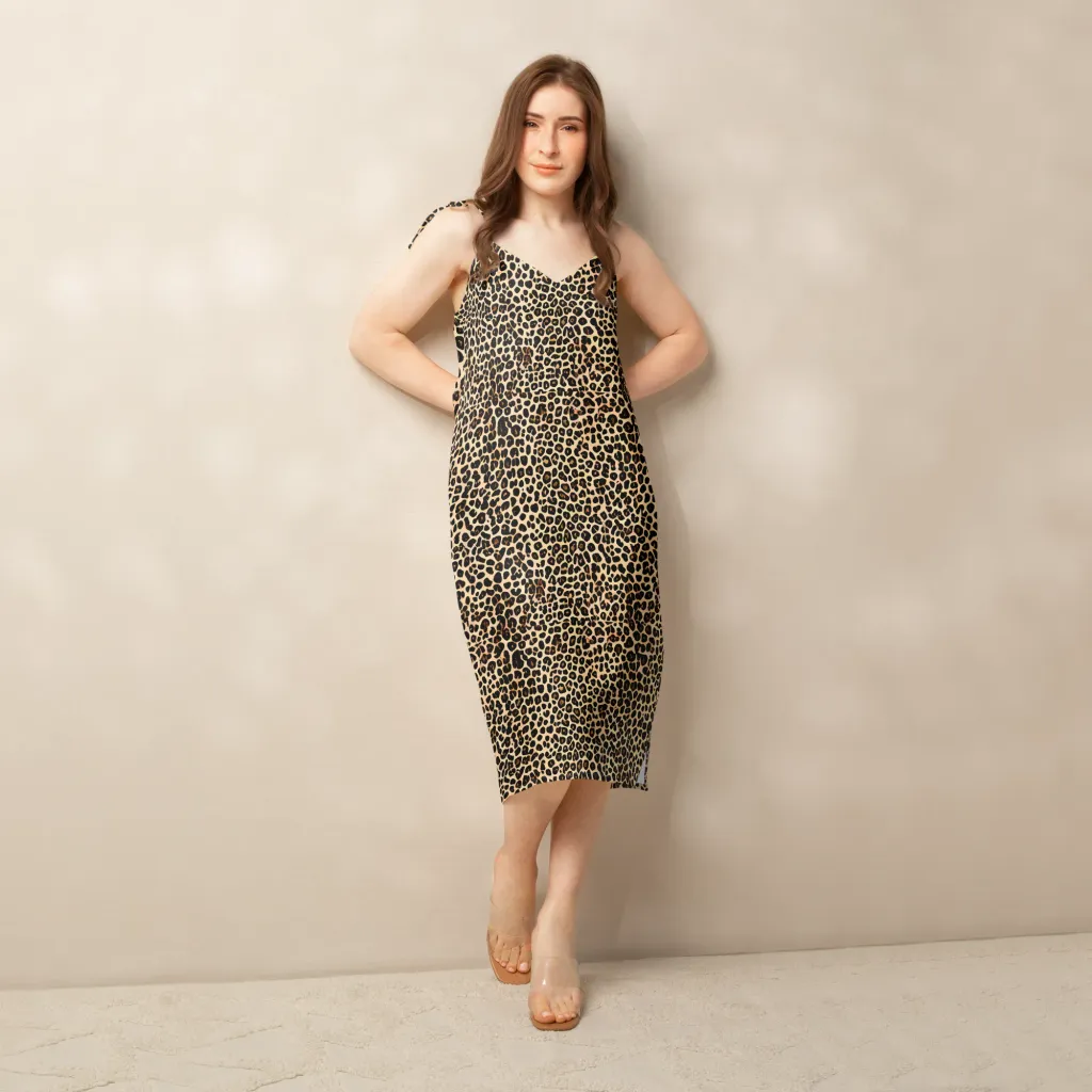 Cheetah Mosaic on Slip Dress — Front