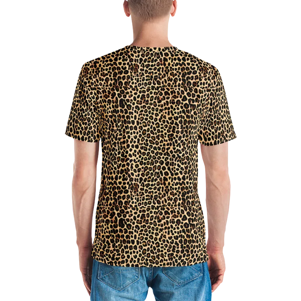 Cheetah Mosaic on Men's Crew Neck T-Shirt — Back