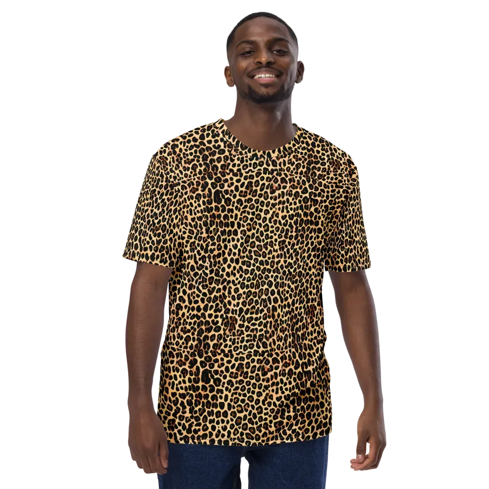 Cheetah Mosaic on Men's Crew Neck T-Shirt — Front