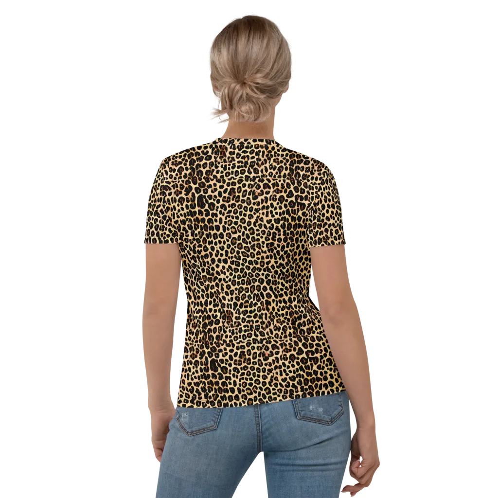 Cheetah Mosaic on Women's Crew Neck T-Shirt — Back