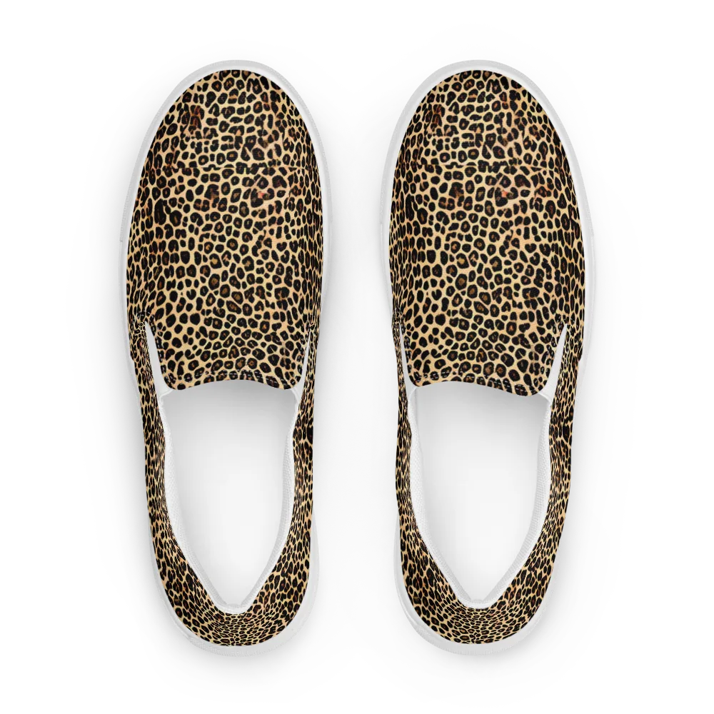 Cheetah Mosaic on Men's Slip-On Canvas Shoes — Front