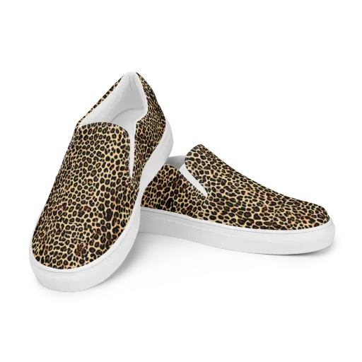 Cheetah Mosaic on a Men's Slip-On Canvas Shoes