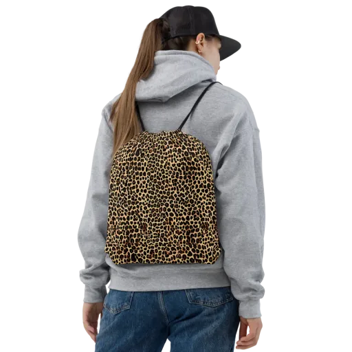 Cheetah Mosaic on a Drawstring Bag