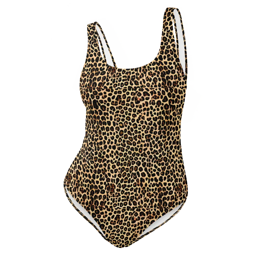 Cheetah Mosaic on One-Piece Swimsuit — Front