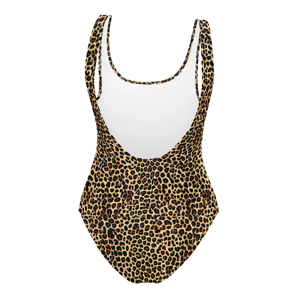 Cheetah Mosaic on One-Piece Swimsuit — Back