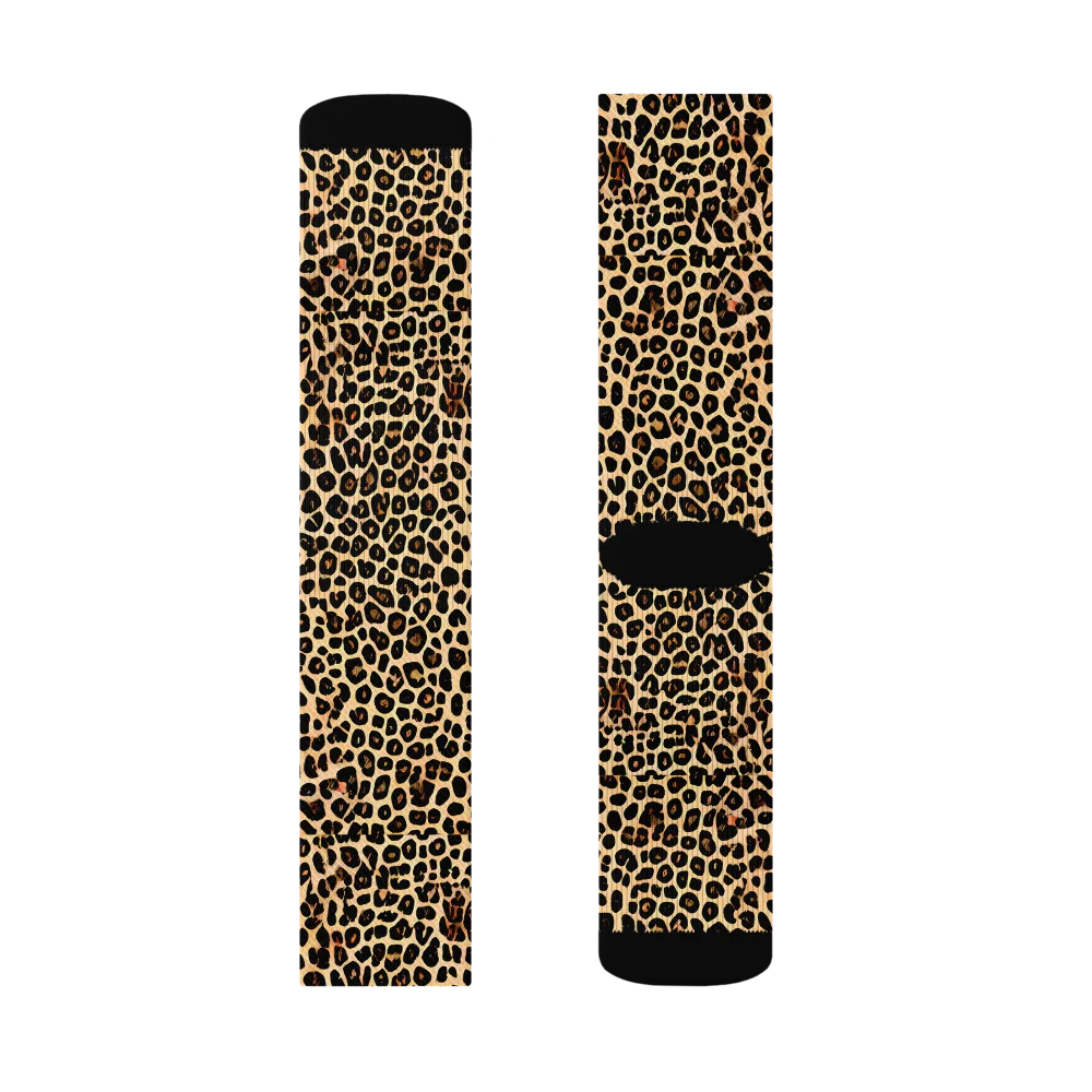 Cheetah Mosaic on Socks — Left Sock