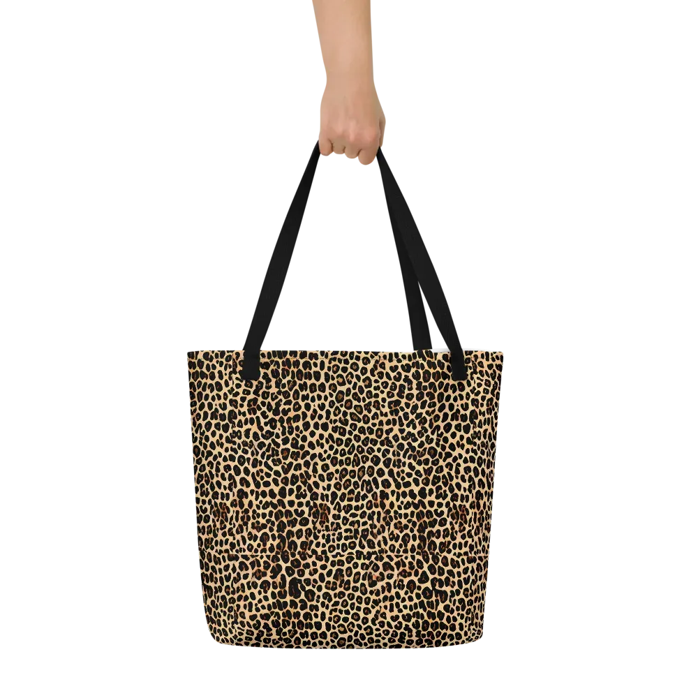 Cheetah Mosaic on Large Tote Bag W/ Pocket — Front