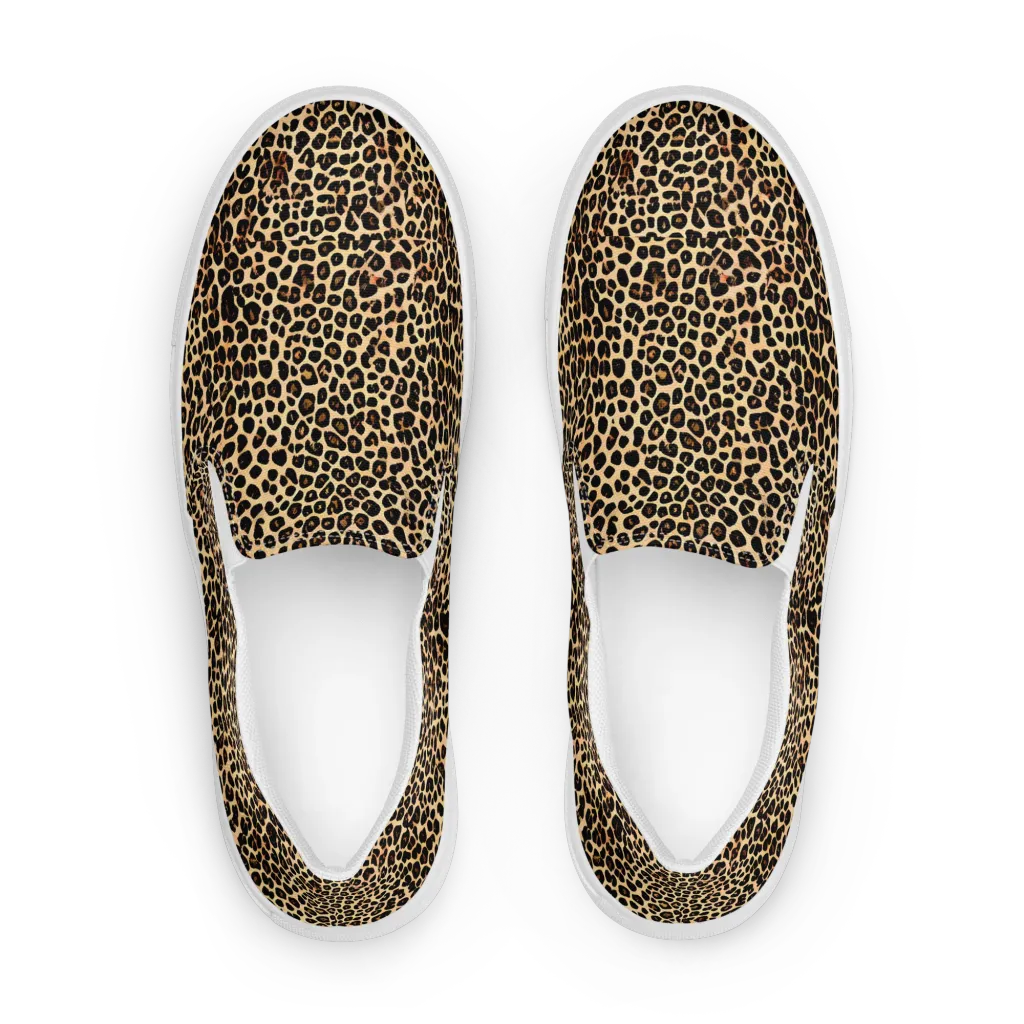 Cheetah Mosaic on Women's Slip-On Canvas Shoes — Front