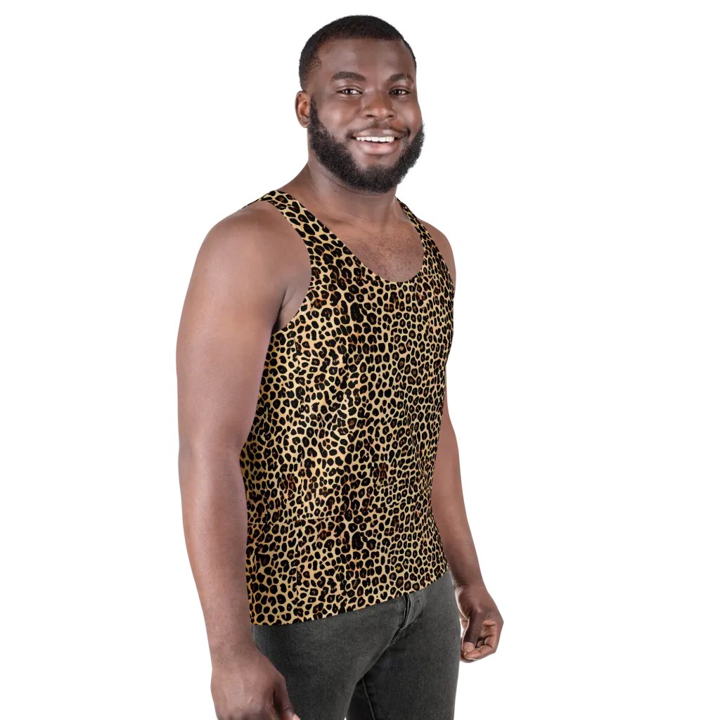 Cheetah Mosaic on Men's Tank Top — Right Front
