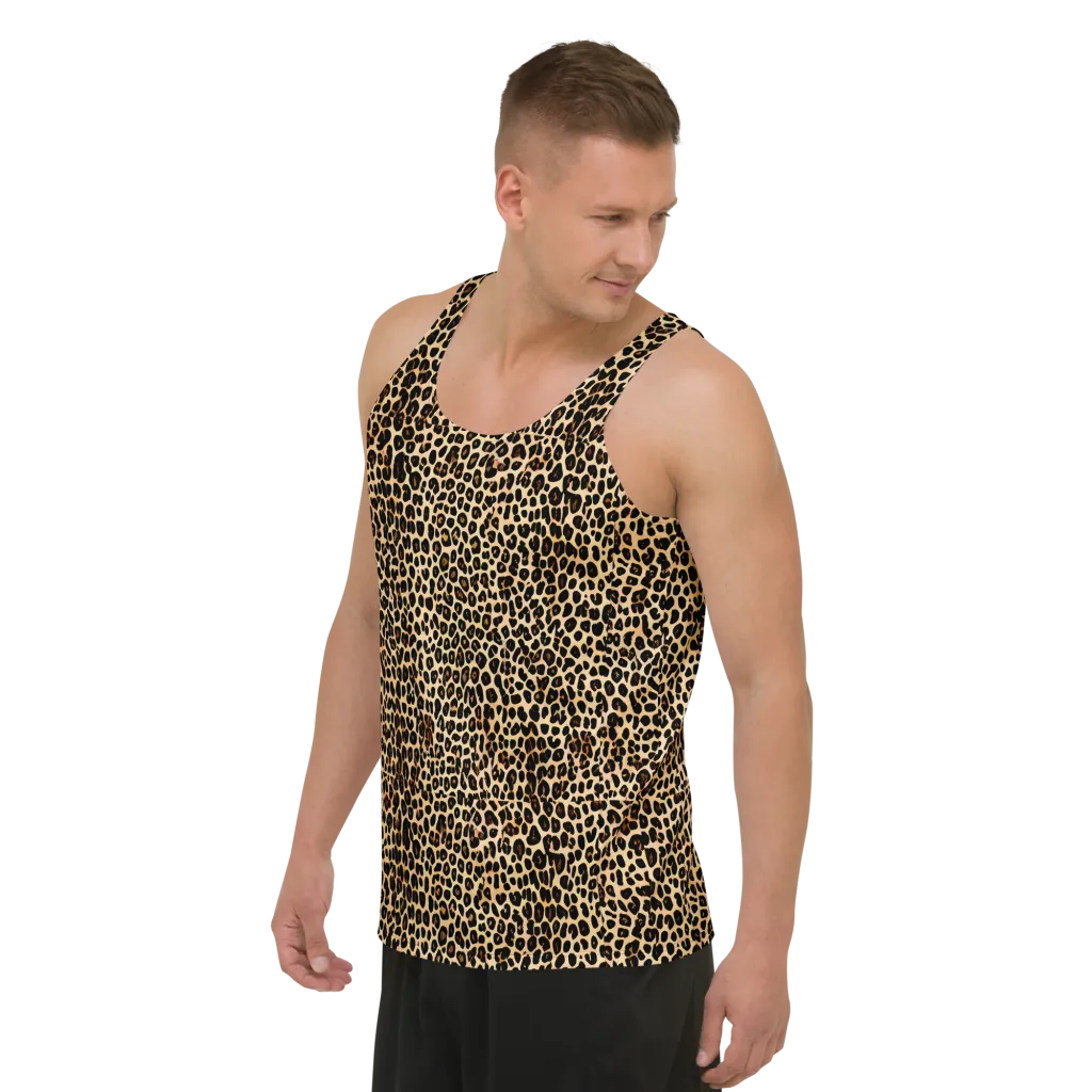 Cheetah Mosaic on Men's Tank Top — Left Front