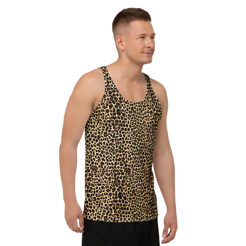Cheetah Mosaic on Men's Tank Top — Right Front