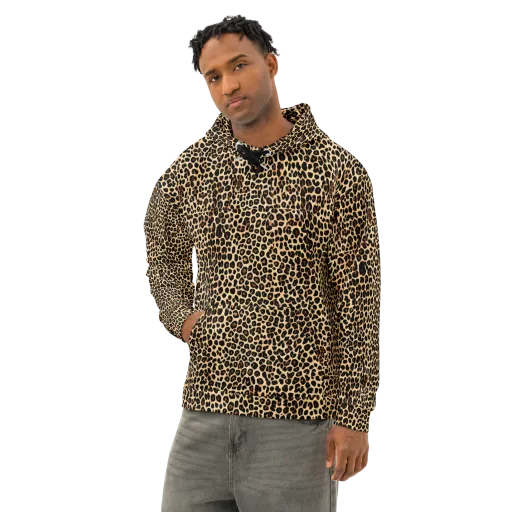 Cheetah Mosaic on a Cotton Hoodie