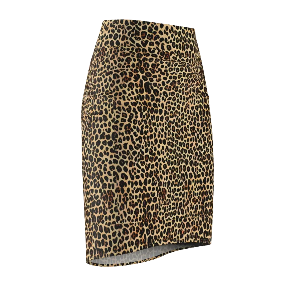Cheetah Mosaic on Pencil Skirt — Front Side