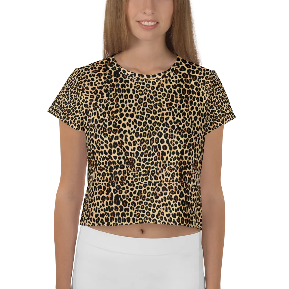 Cheetah Mosaic on Crop Tee — Front