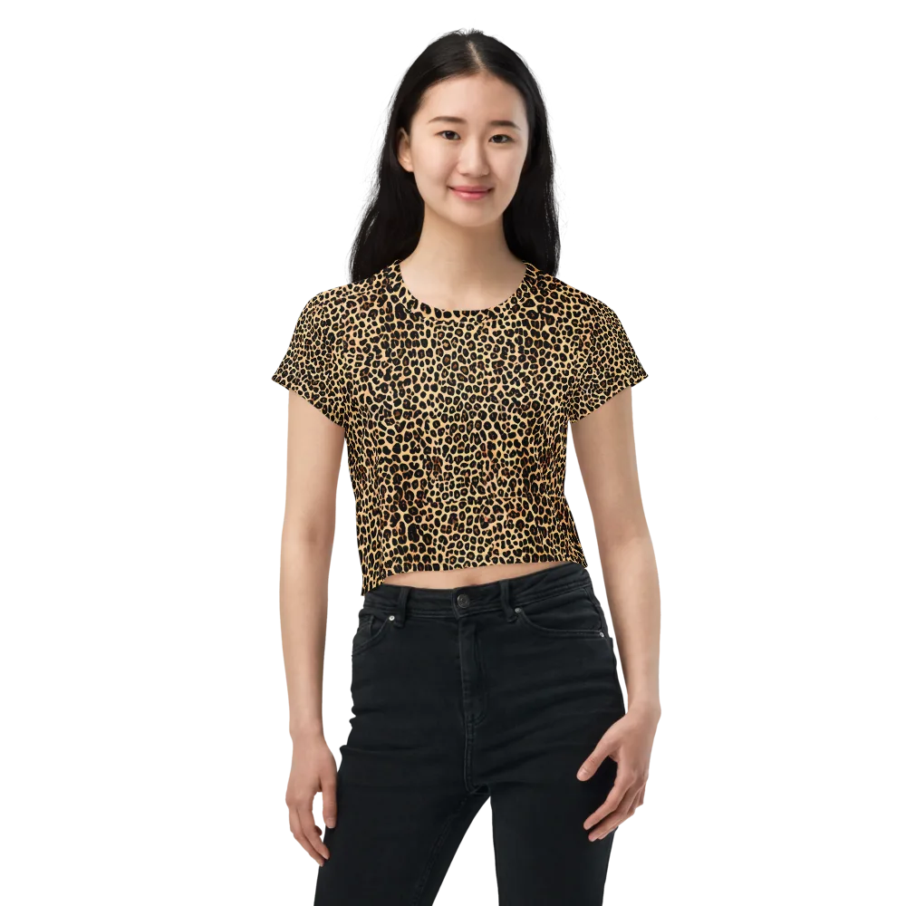 Cheetah Mosaic on Crop Tee — Front