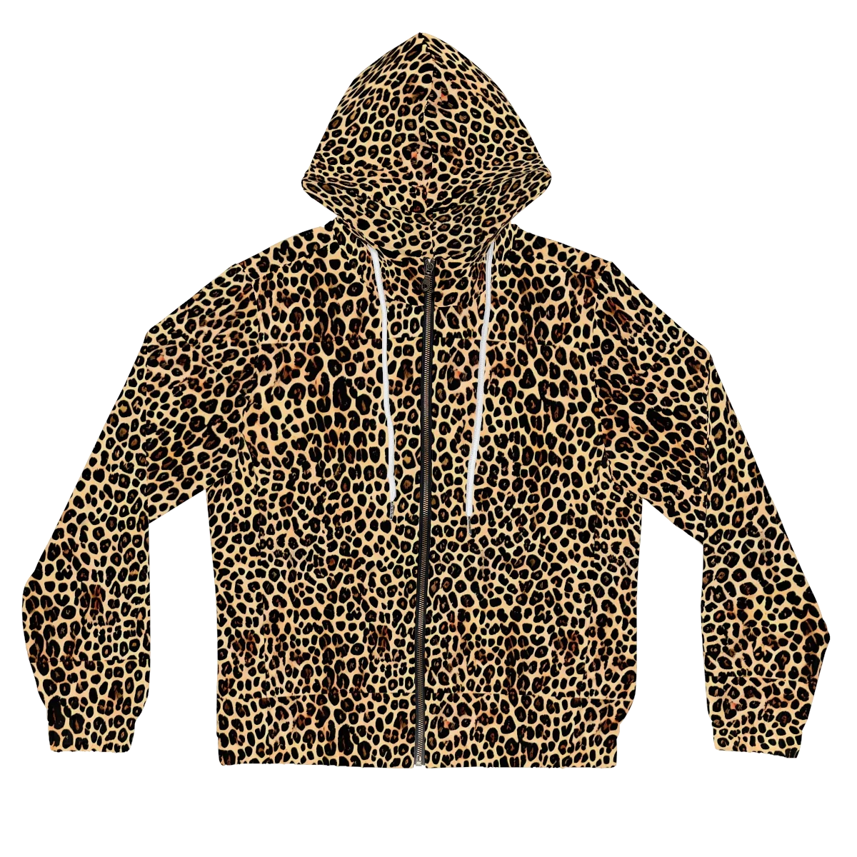 Cheetah Mosaic on Women's Full-Zip Hoodie — Front