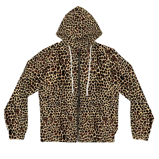 Cheetah Mosaic on a Women's Full-Zip Hoodie