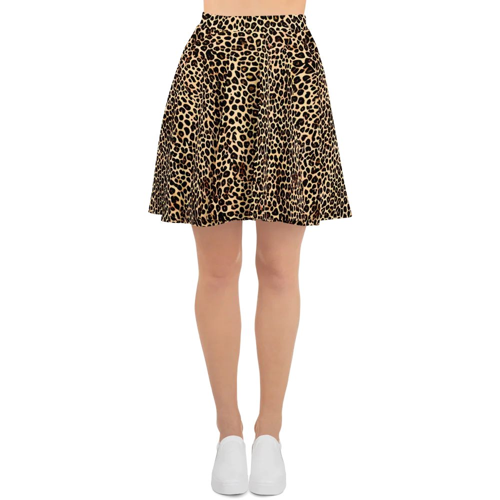 Cheetah Mosaic on Skater Skirt — Front