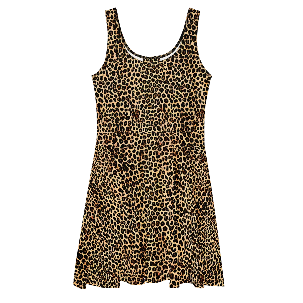Cheetah Mosaic on Skater Dress — Front