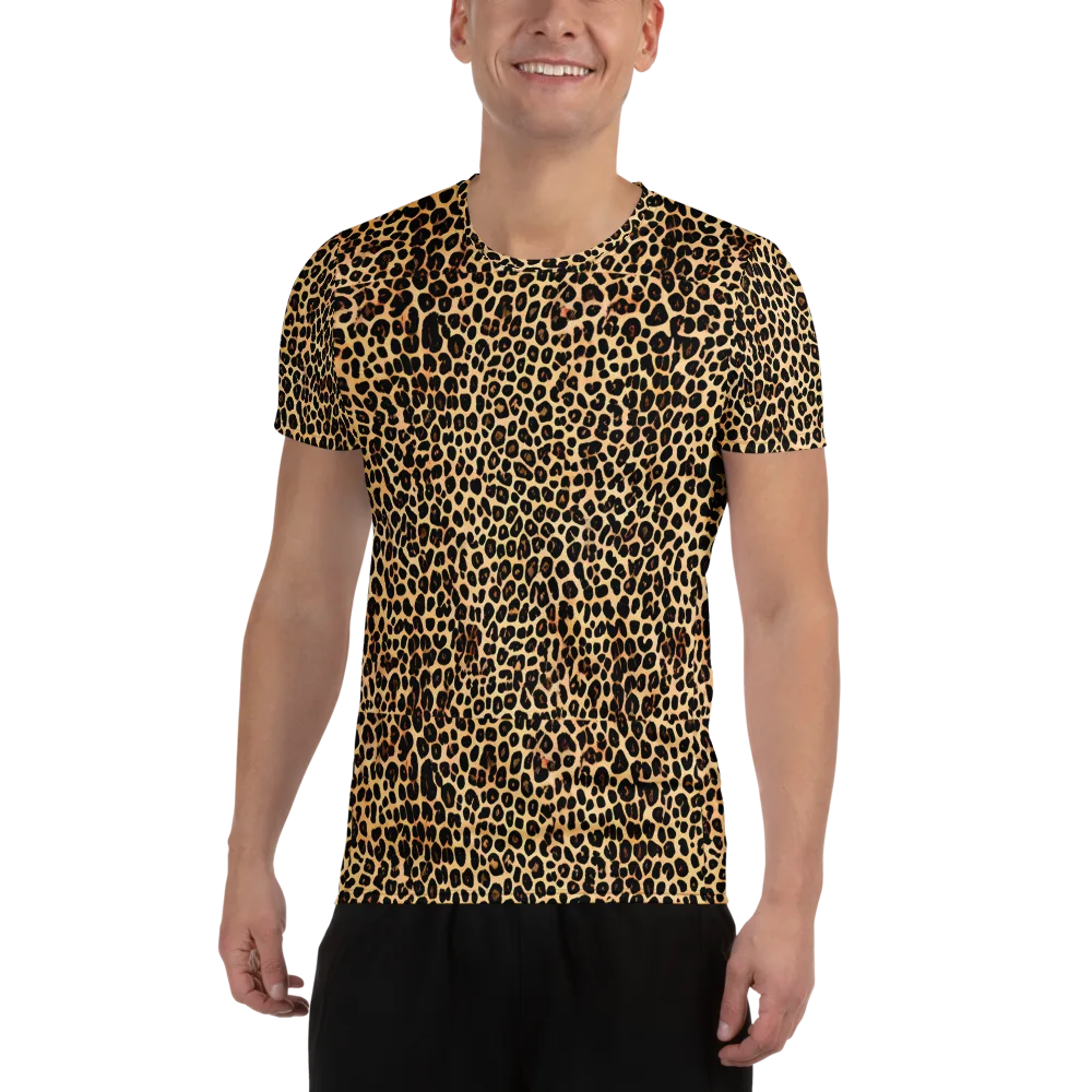 Cheetah Mosaic on Men's Athletic T-Shirt — Front