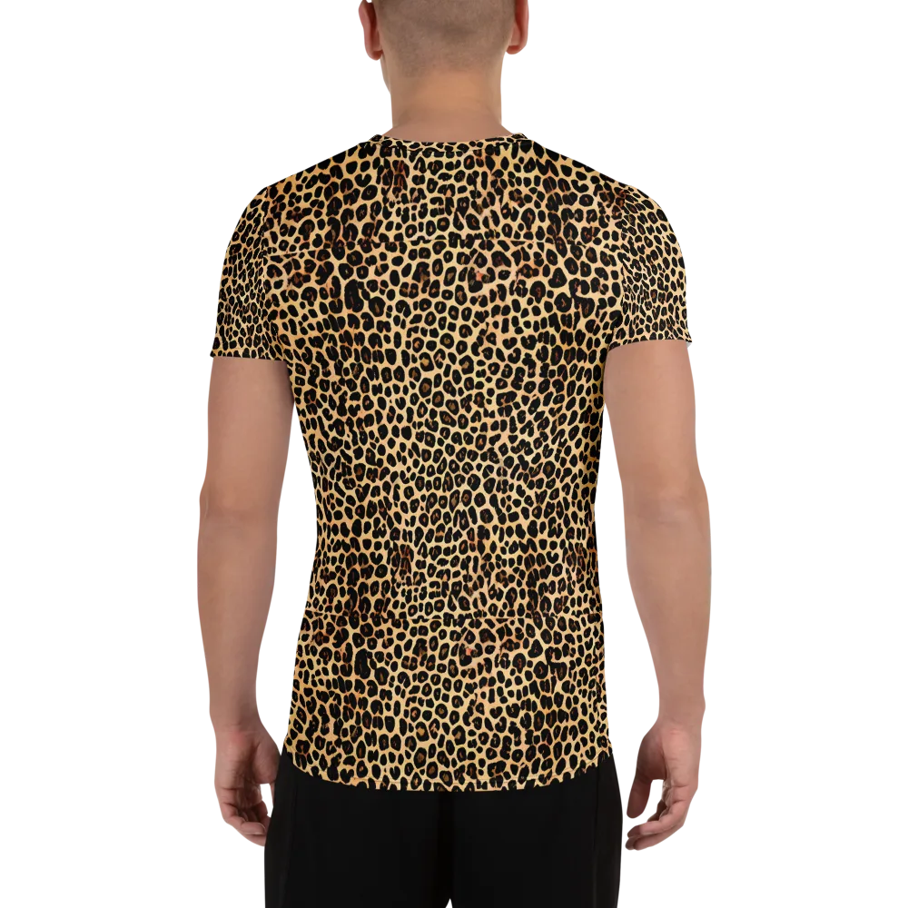 Cheetah Mosaic on Men's Athletic T-Shirt — Back