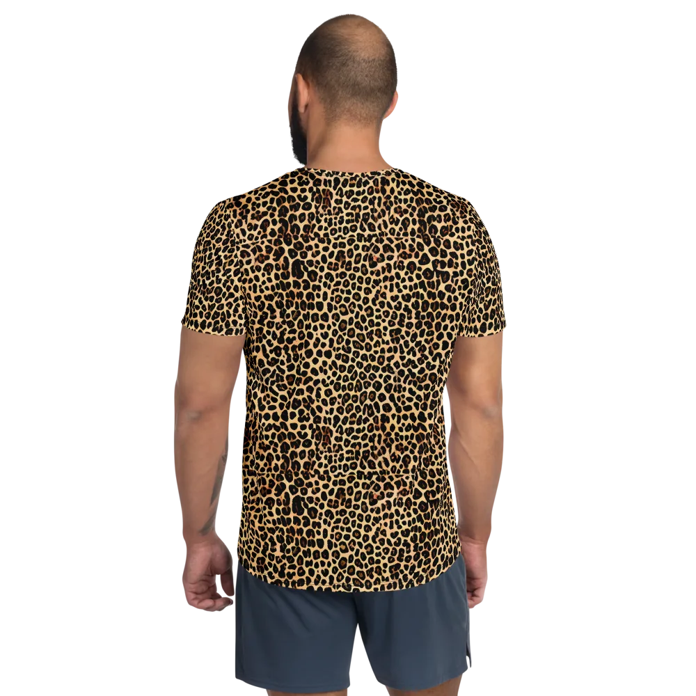 Cheetah Mosaic on Men's Athletic T-Shirt — Back