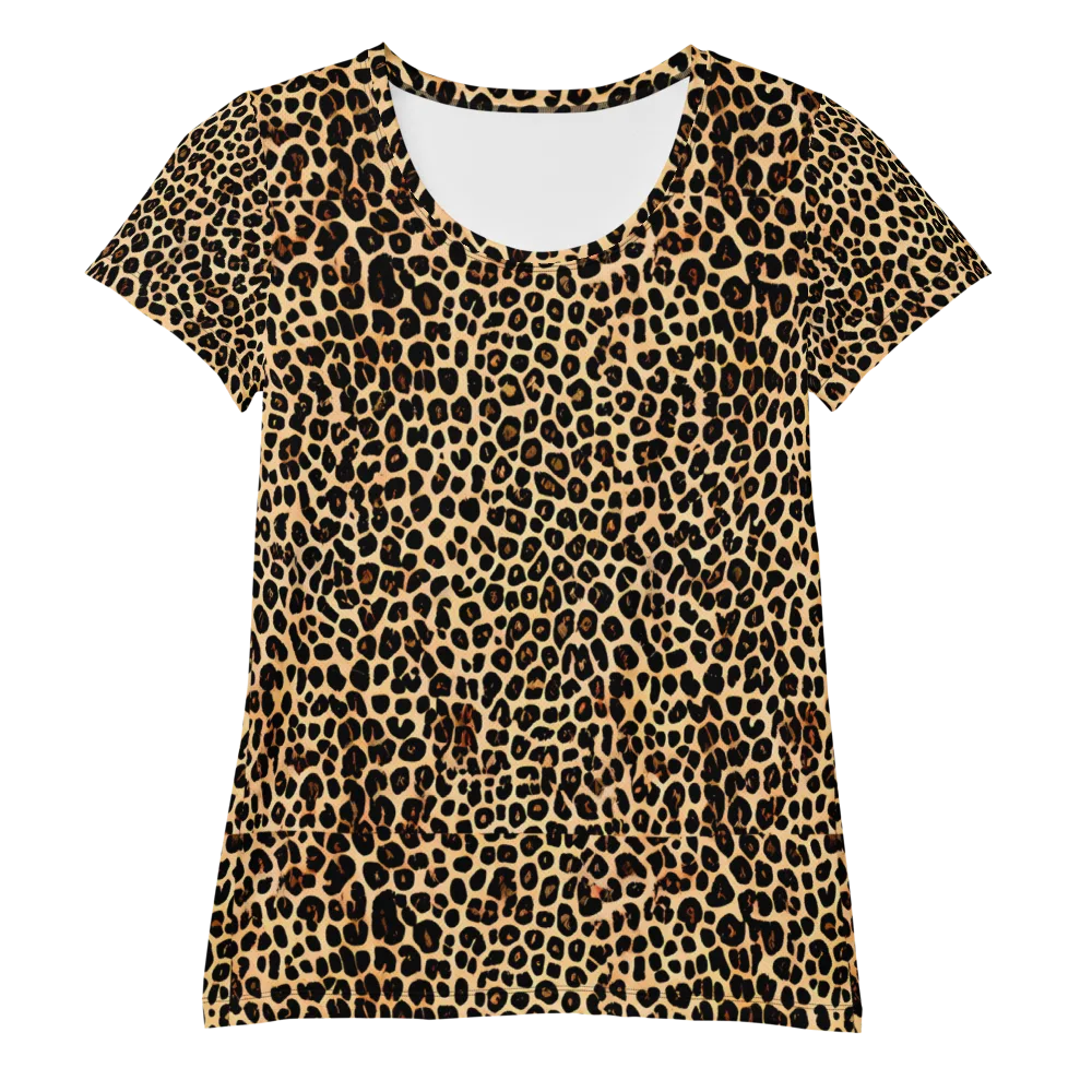 Cheetah Mosaic on Women's Athletic T-Shirt — Front
