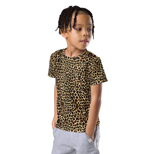 Cheetah Mosaic on a Kids Crew Neck T-Shirt