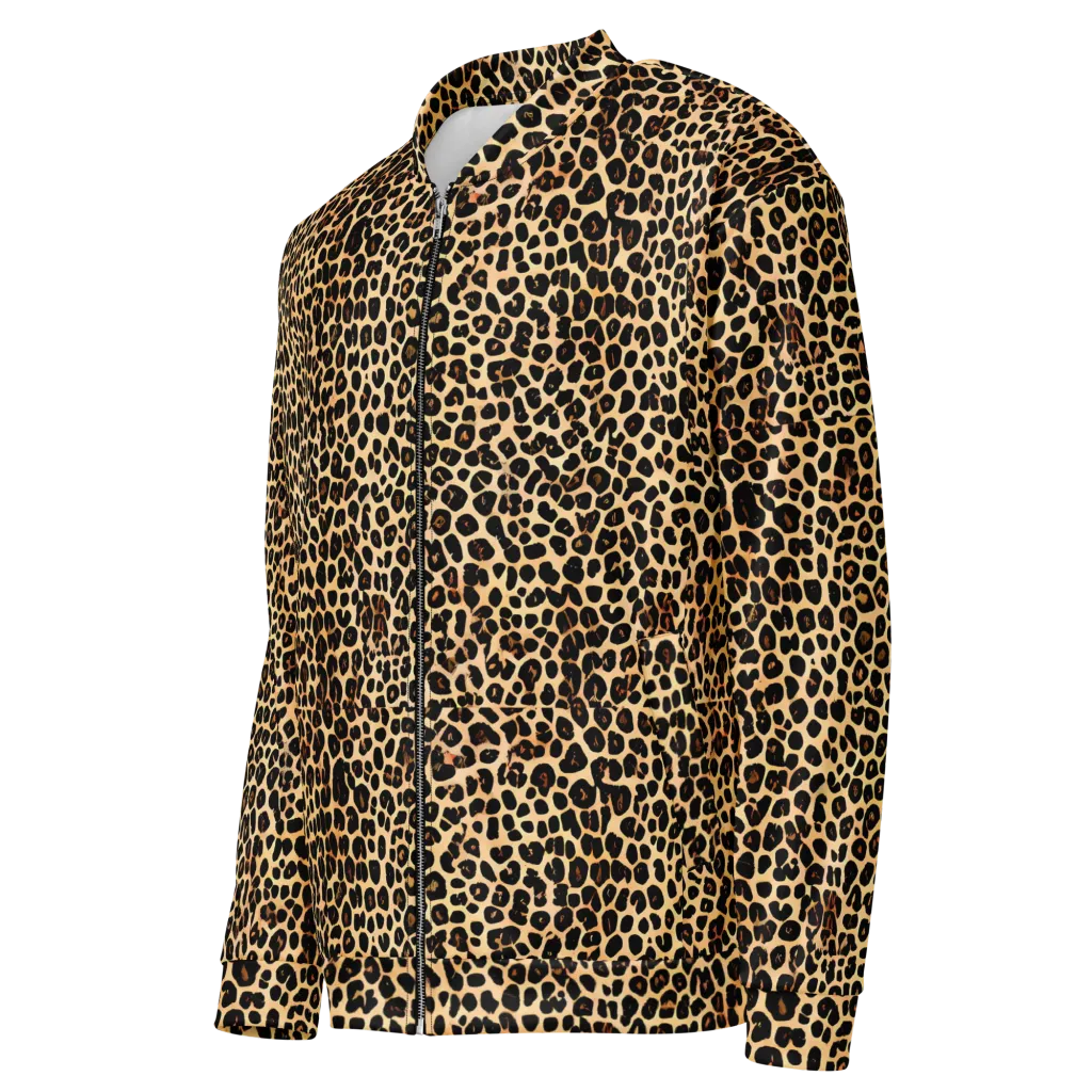Cheetah Mosaic on Bomber Jacket — Left Front