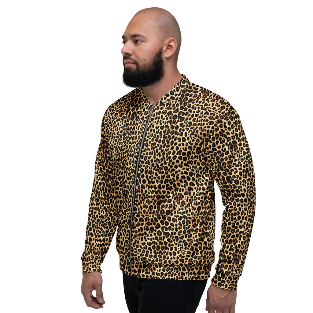 Cheetah Mosaic on Bomber Jacket — Left