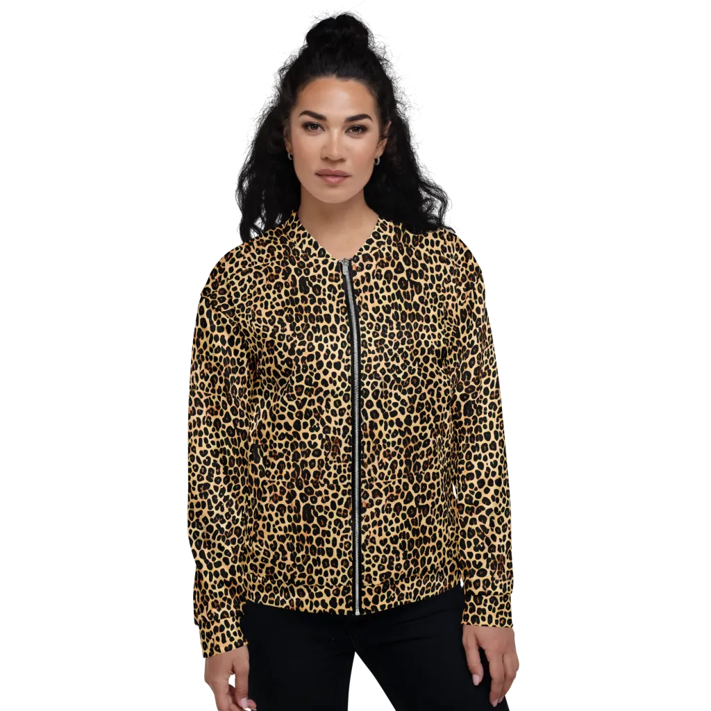 Cheetah Mosaic on Bomber Jacket — Front