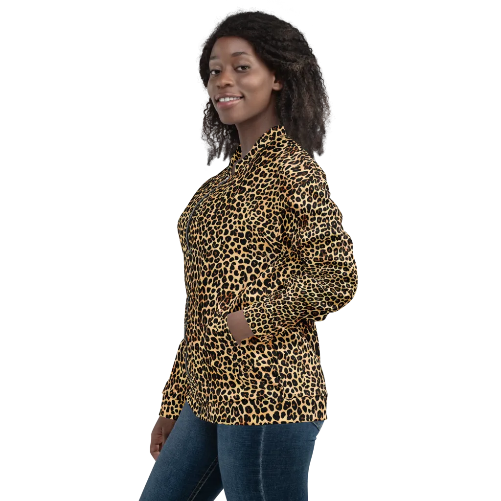Cheetah Mosaic on Bomber Jacket — Left