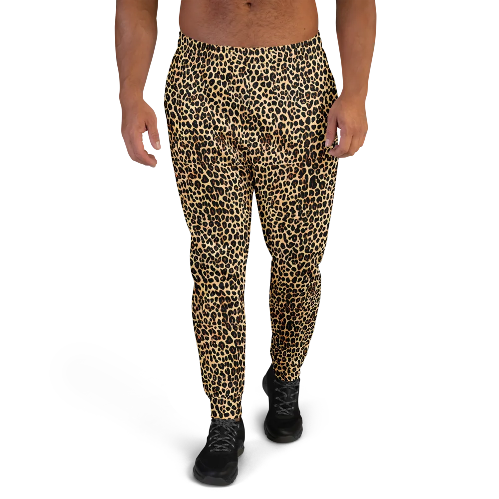 Cheetah Mosaic on Men's Joggers — Front