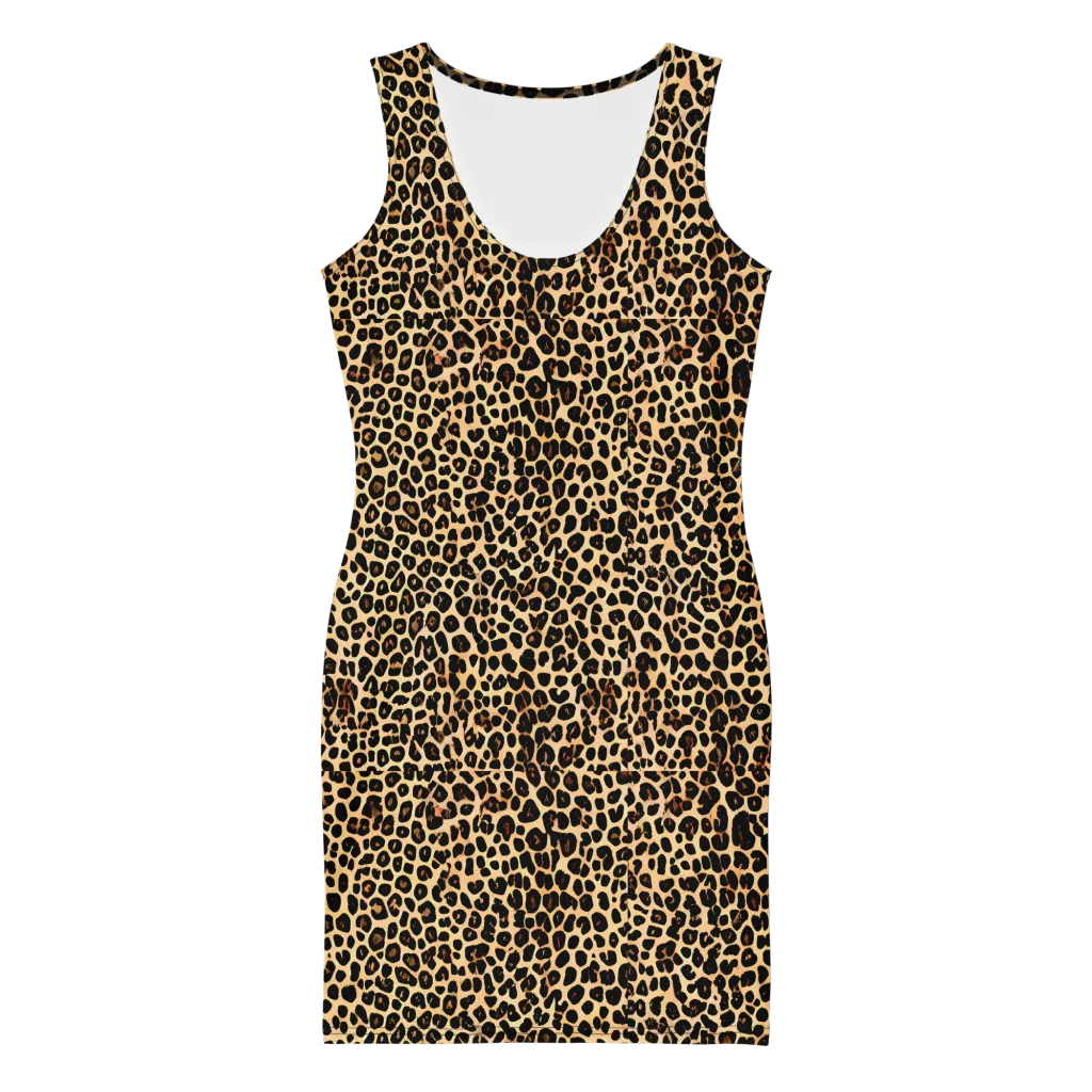 Cheetah Mosaic on Bodycon Dress — Front