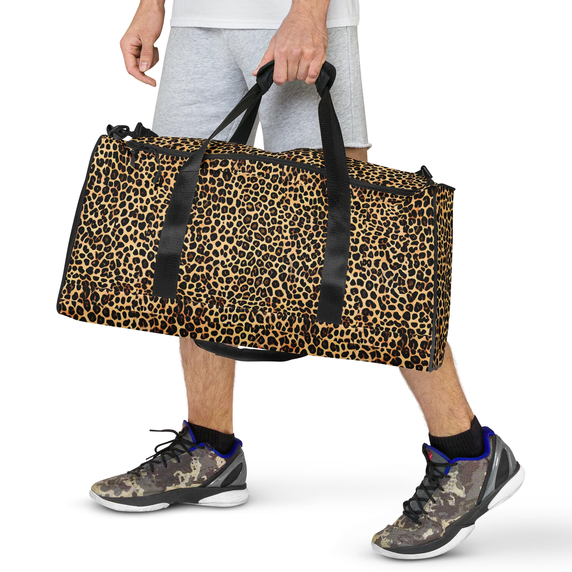 Cheetah Mosaic on Duffle Bag — Front