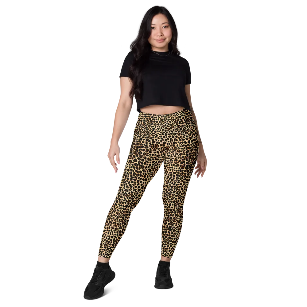 Cheetah Mosaic on Leggings with Pockets — Front