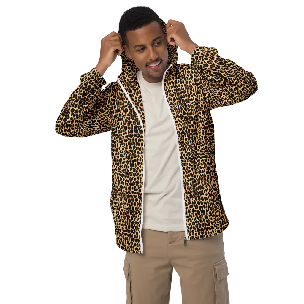 Cheetah Mosaic on Men's Windbreaker — Front