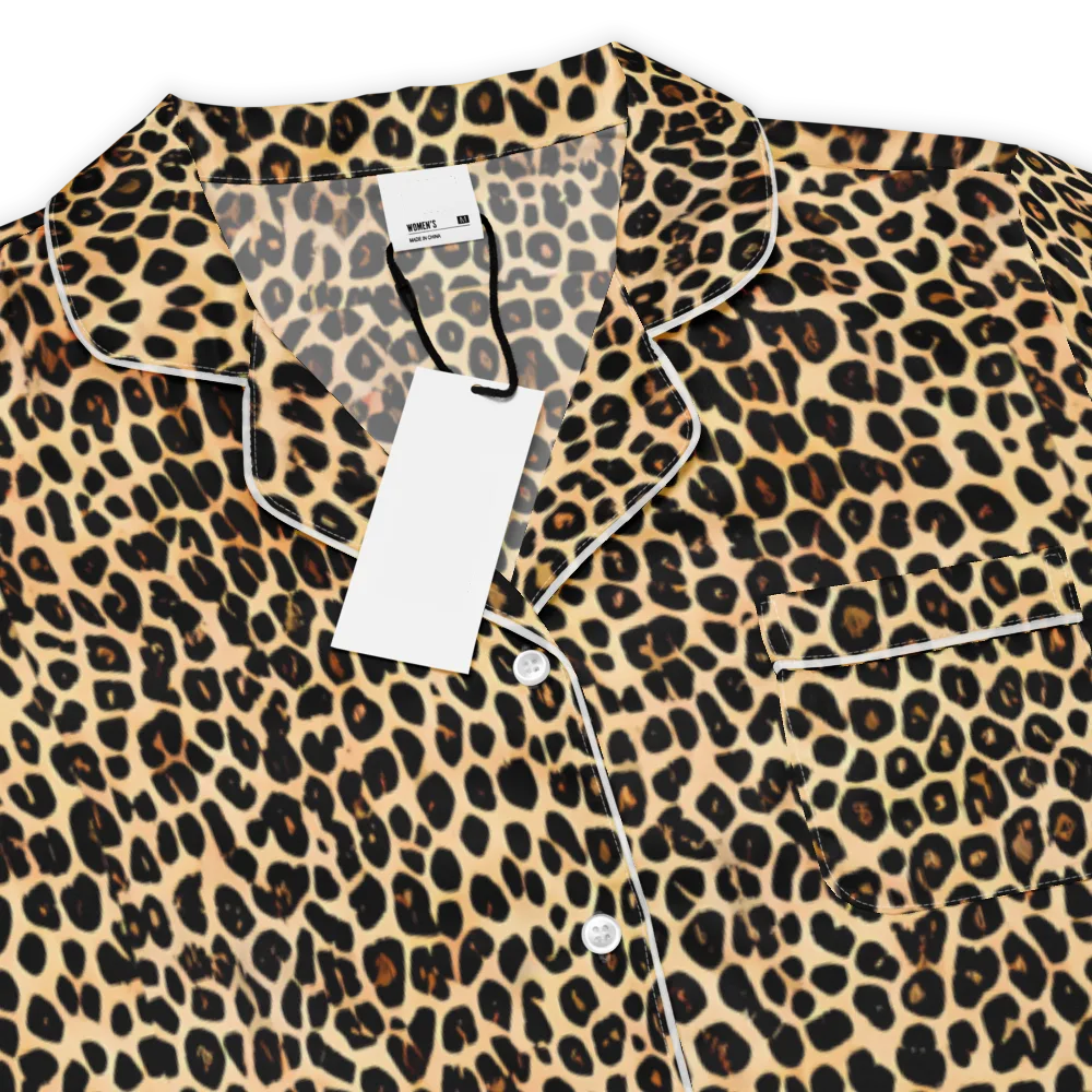 Cheetah Mosaic on Women's Short Sleeve Pajama Top — Product details